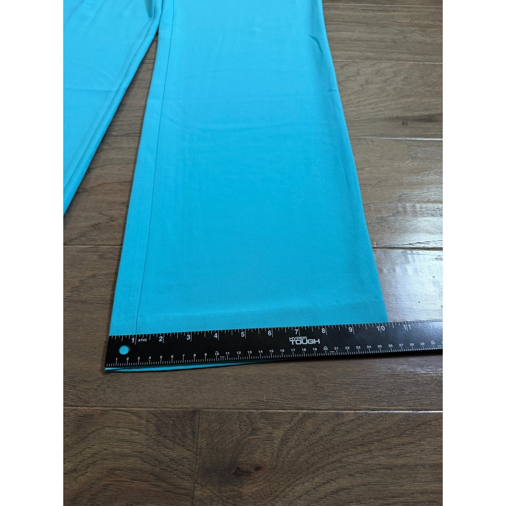 Chicos Turquoise Blue Wide Leg Pants Side Zip Elastic Back Size 1R 8R - Picture 6 of 9